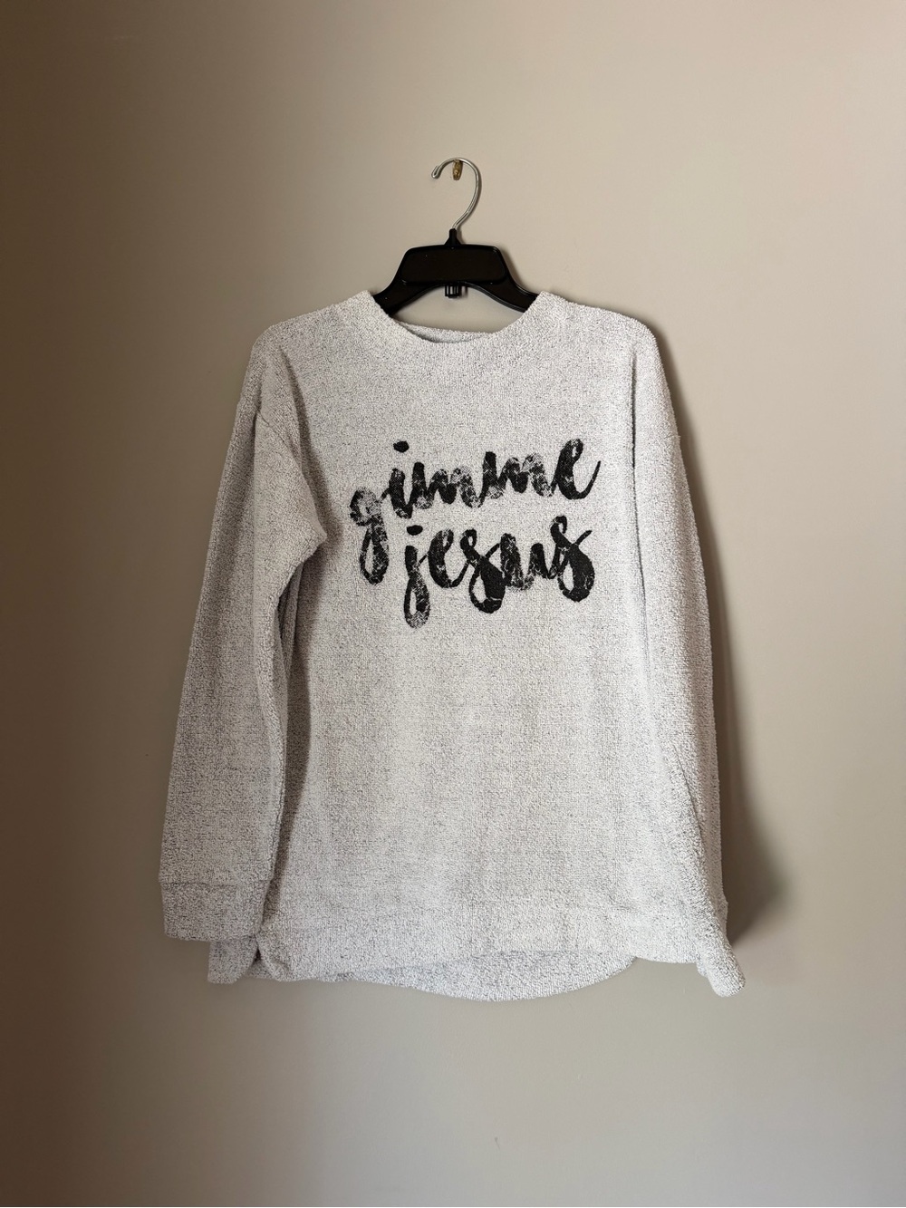 Cozy Cream "Gimme Jesus" Graphic Pullover Sweater